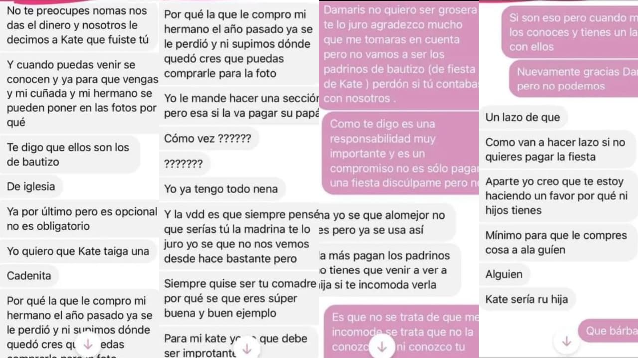 Mujer pide a su ‘amiga’ pagar la fiesta de bautizo de su hija para que tenga en qué gastar su dinero.