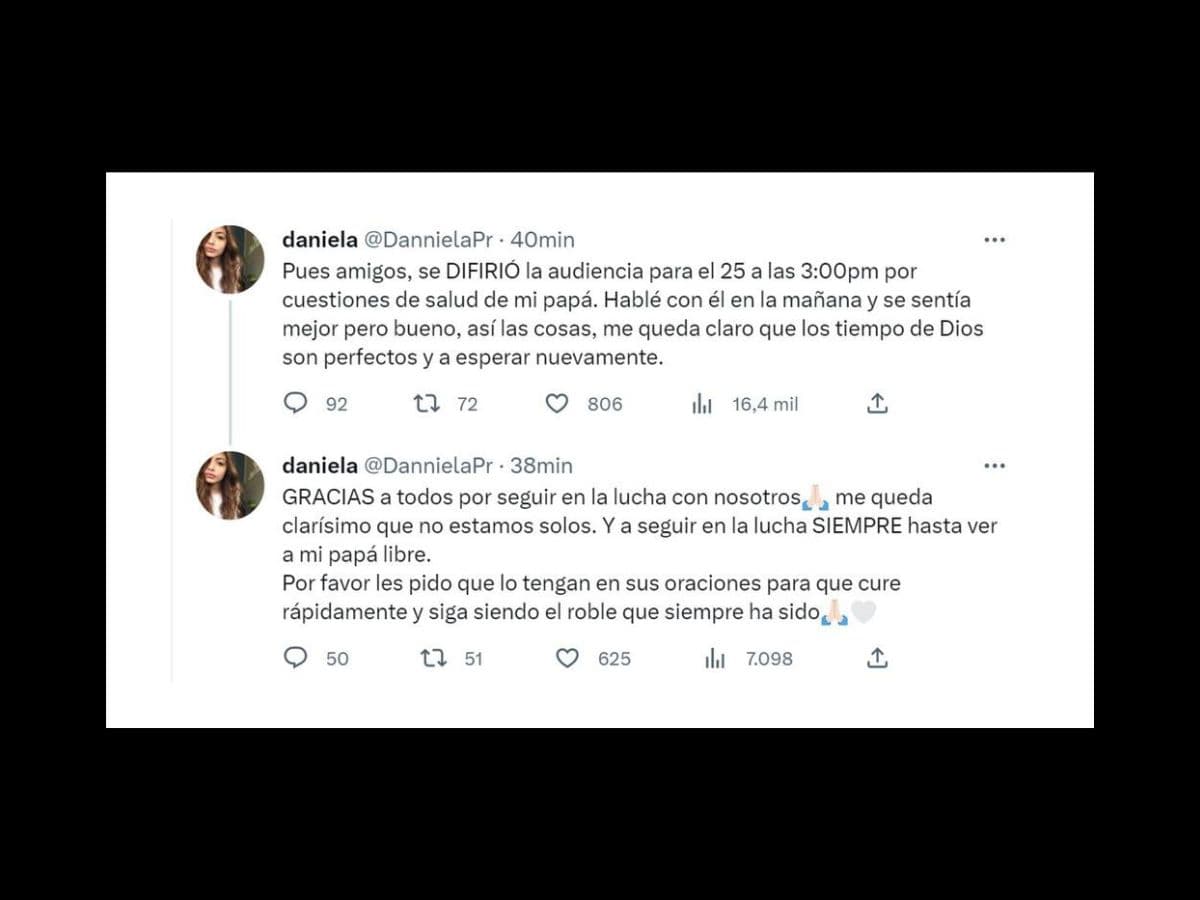 Daniela Parra se mantiene positiva