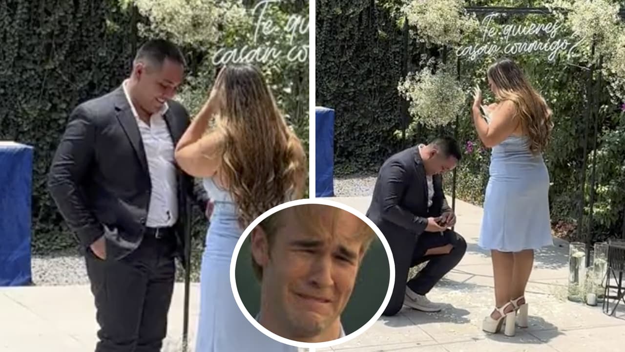 Joven rompe su pantalón mientras pedía la mano a su novia: así respondió ella