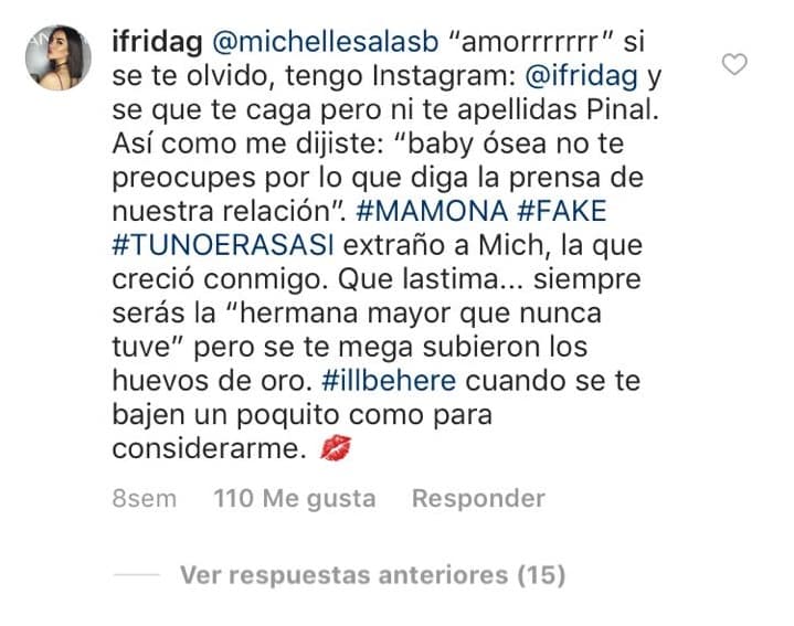 Luego de no ser arrobada en un mensaje navideño, la hija de Alejandra Guzmán le recordó a su sobrina que tiene una cuenta de Instagram.