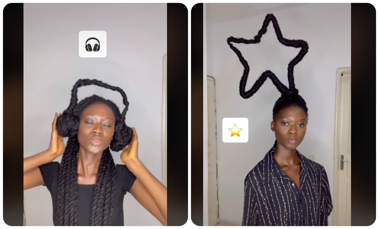 Mujer se hace impresionantes peinados con formas de emojis y se vuelve viral