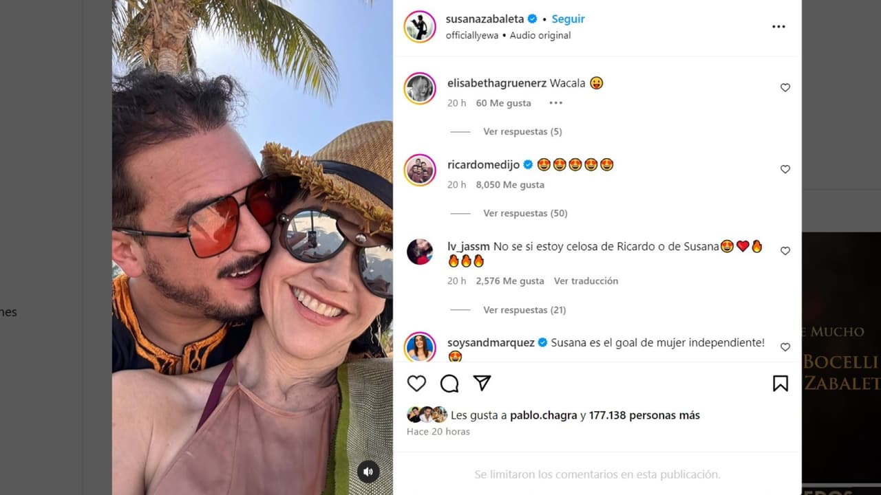 Susana Zabaleta presume romance con Ricardo Pérez.