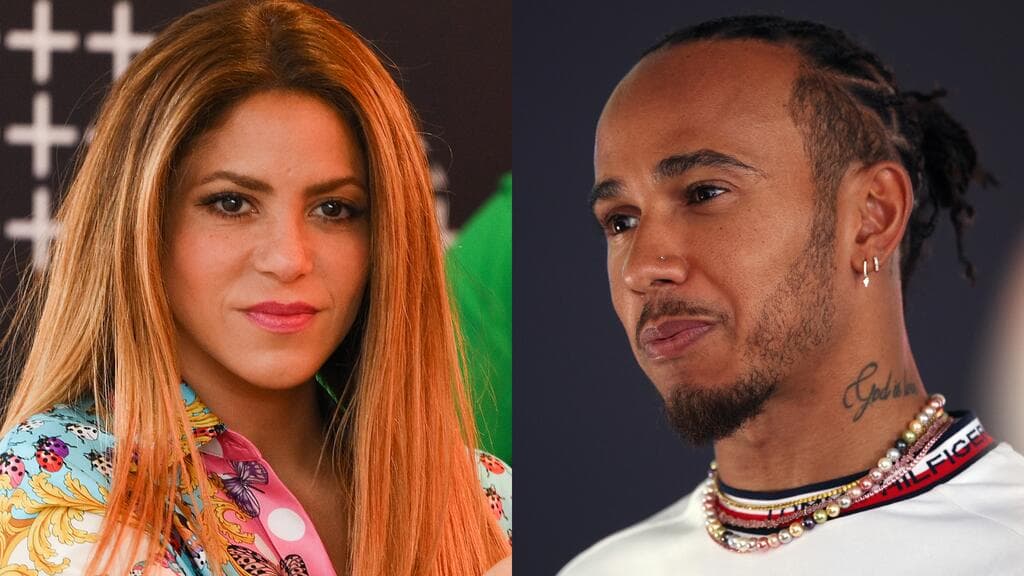 Shakira y Lewis Hamilton.
