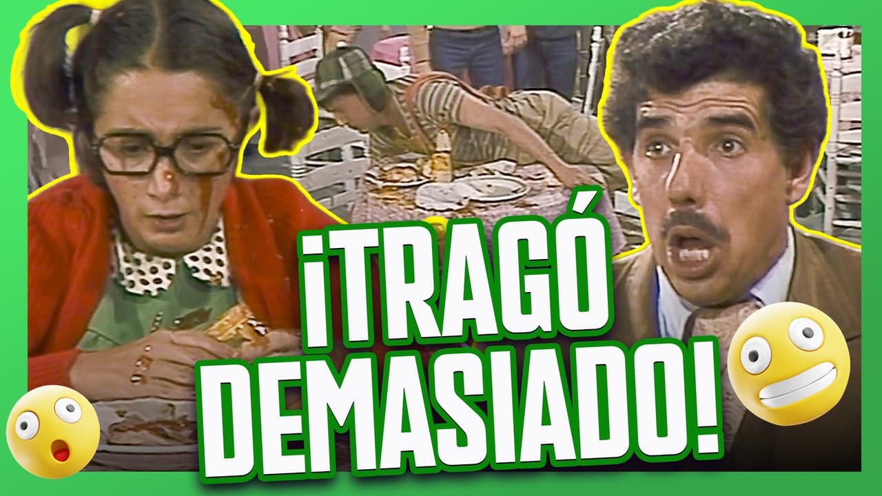 El Chavo come demasiado en el restaurante y se enferma