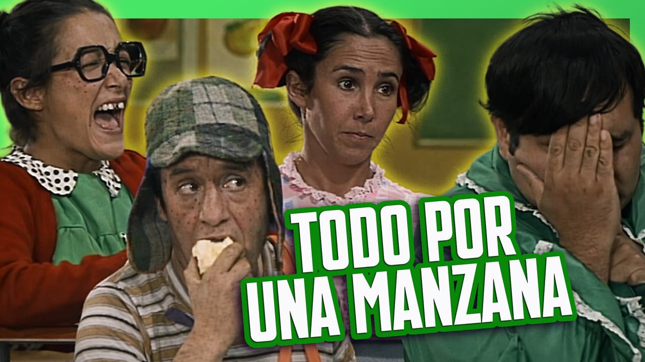 El Profesor Jirafales hace una clase con manzanas