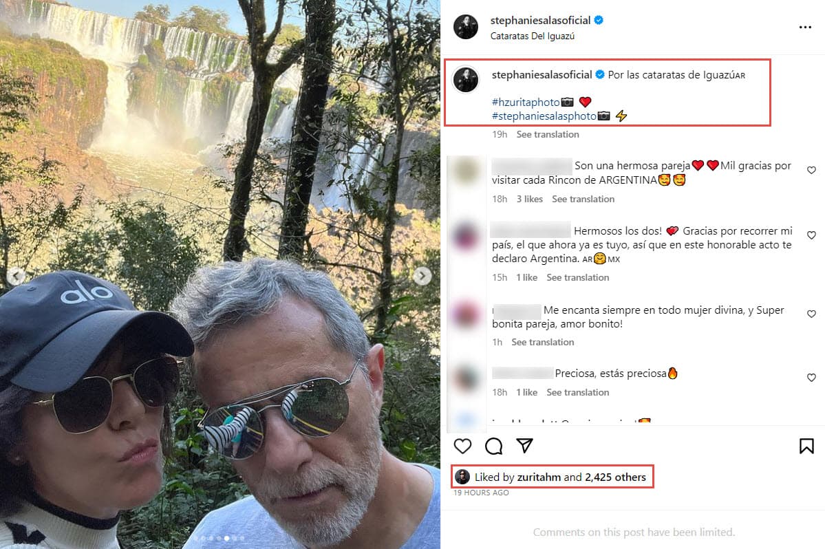 Stephanie Salas y Humberto Zurita en Iguazú