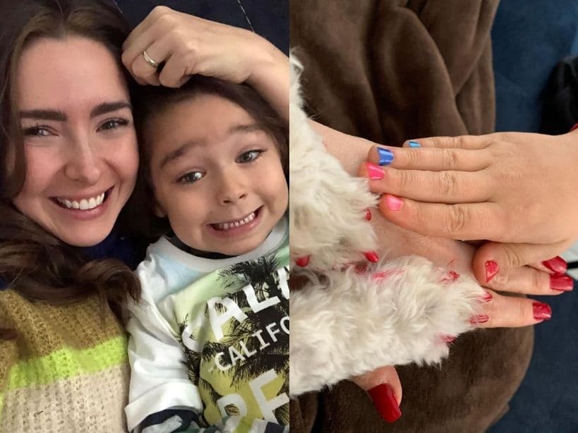 Además de dejarlo usar falda y tacones, Ariadne Díaz muestra que su hijo también se pinta las uñas