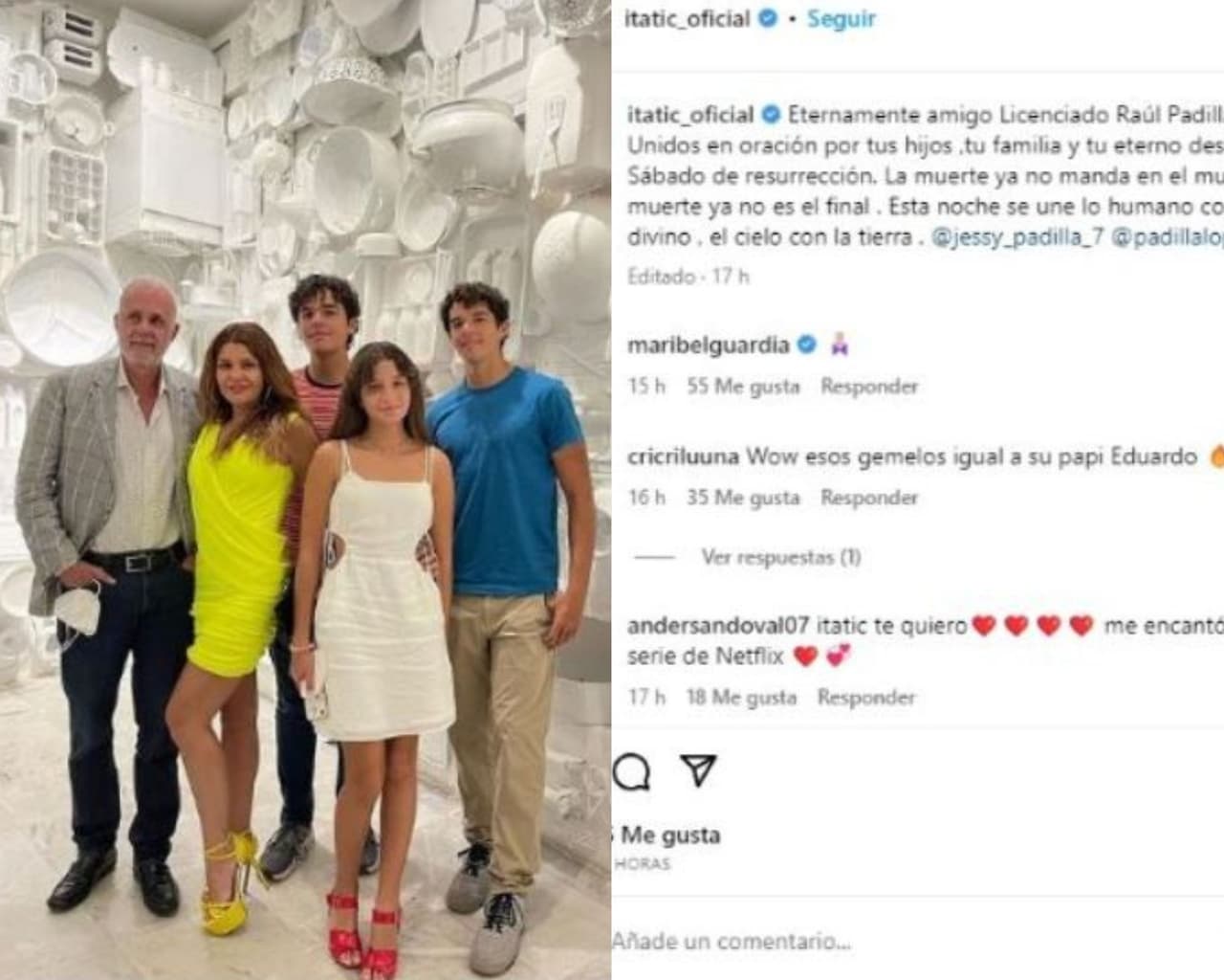 Itatí Cantoral se despide de Raúl Padilla con emotivo mensaje.