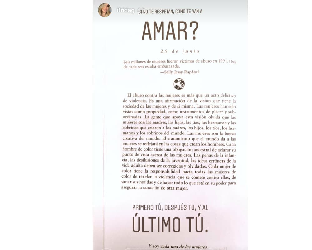 Posteo de Frida Sofía tras mensaje de su exnovio, Christian Estrada