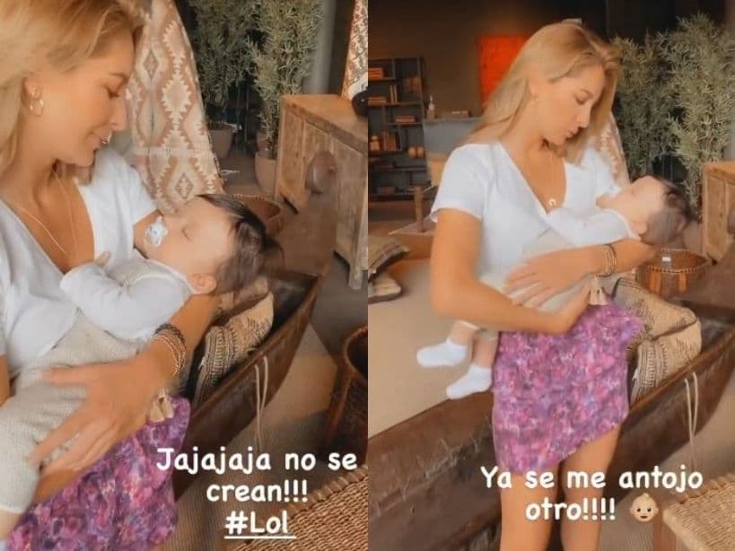 Geraldine Bazán por fin conoció al hijo de su amiga Sherlyn.