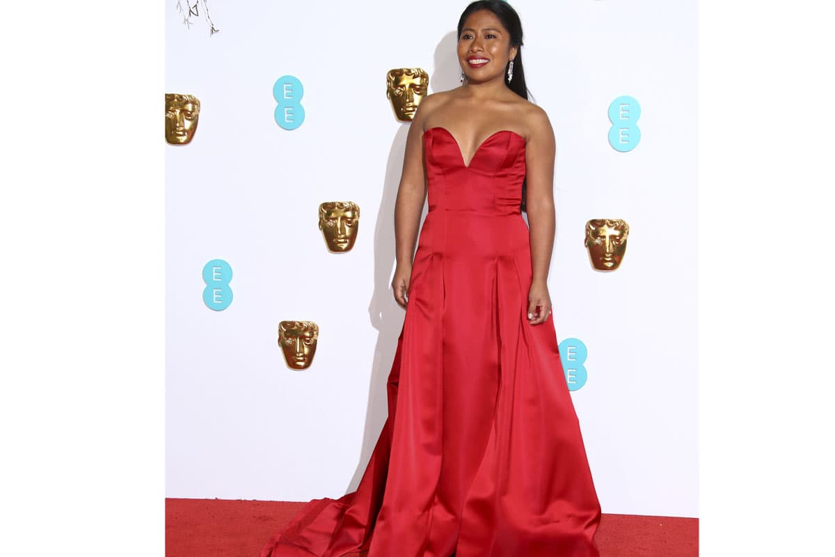 Yalitza Aparicio durante la alfombra roja de los BAFTA 2019 en Londres