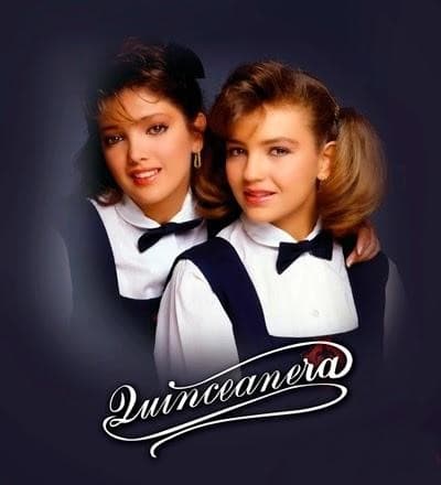 Adela Noriega y Thalía en Quinceañera.
