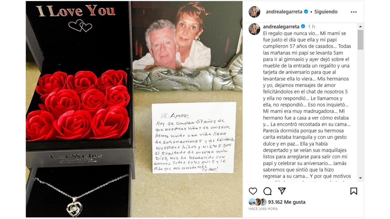 Andrea Legarreta brindó más detalles de la muerte de su mamá.