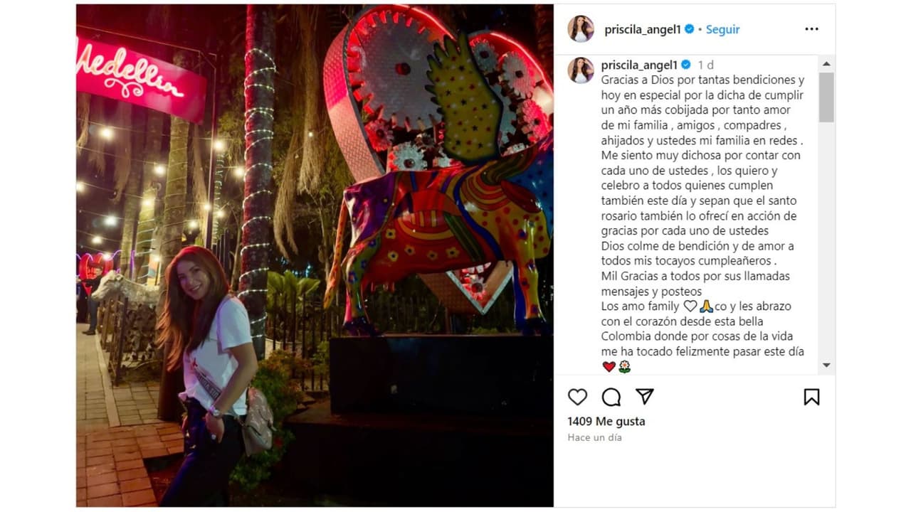 Priscila Ángel cumplió 46 años y agradeció "a Dios" por ello.