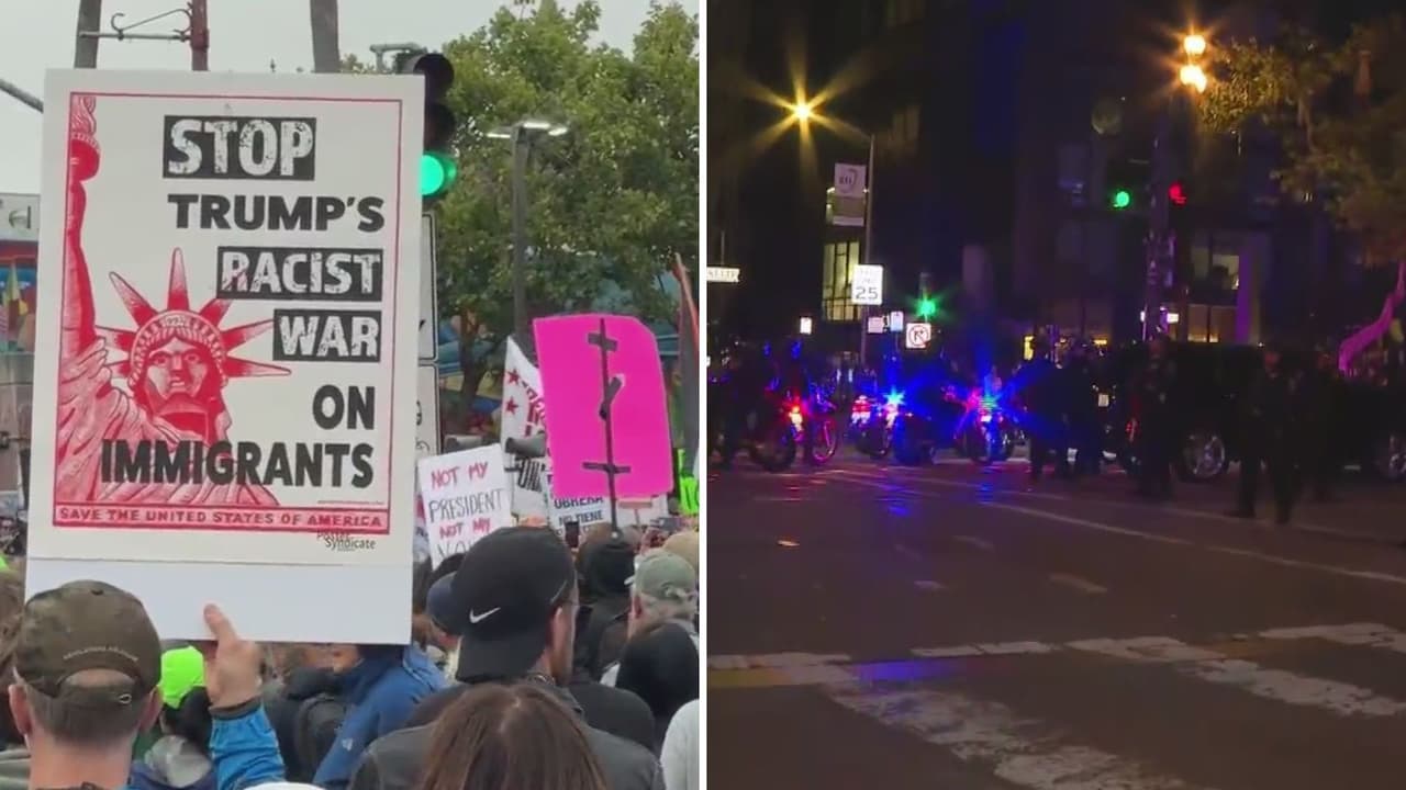Termina en enfrentamiento una protesta contra ICE en San Francisco