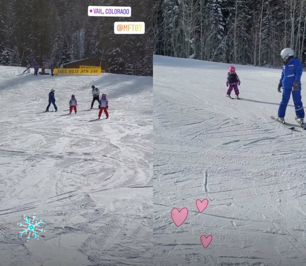 A través de su cuenta oficial de Instagram, la conductora compartió varias imágenes del clima extremo que enfrentan, pero sobre todo destacó que sus hijas mayores –Jacky, Carolina y Regina- y su esposo Martín Fuentes están felices con la nieve y los deportes extremos que pueden practicar: como esquiar.