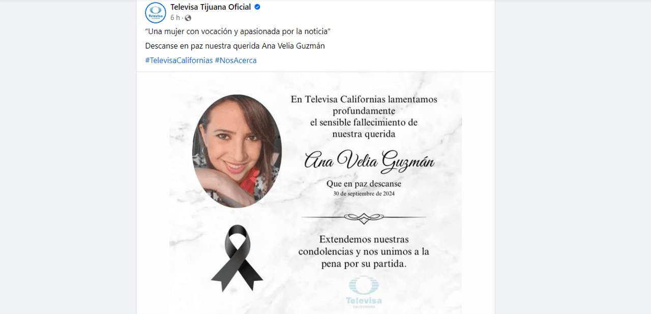 Muere conductora de Televisa a los 49 años