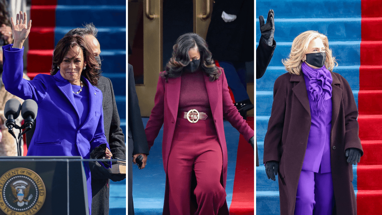 Kamala Harris y Michelle Obama visten de morado en la Investidura Presidencial ¿Qué significa?
