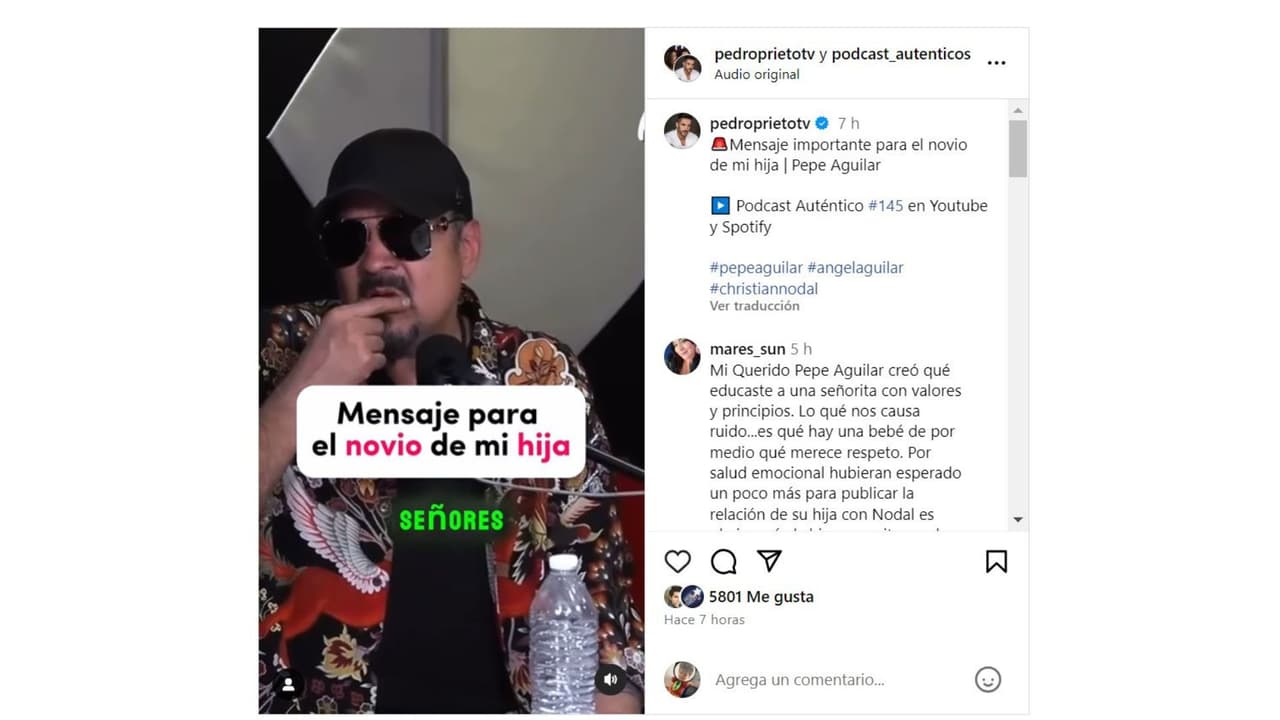Pepe Aguilar y el mensaje para el novio de su hija.