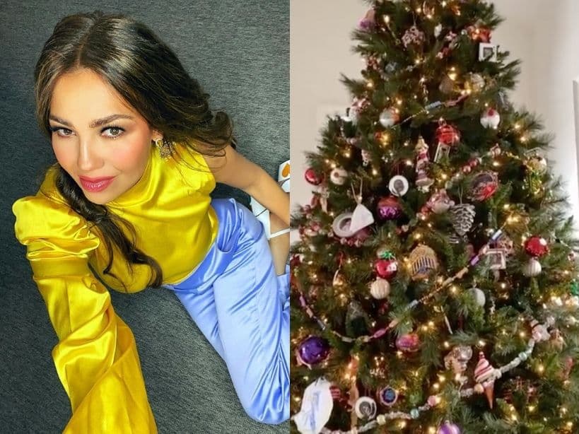 Thalía también mostró que está lista para celebrar las fiestas decembrinas y para ello compartió varias imágenes de su fabuloso árbol de Navidad.