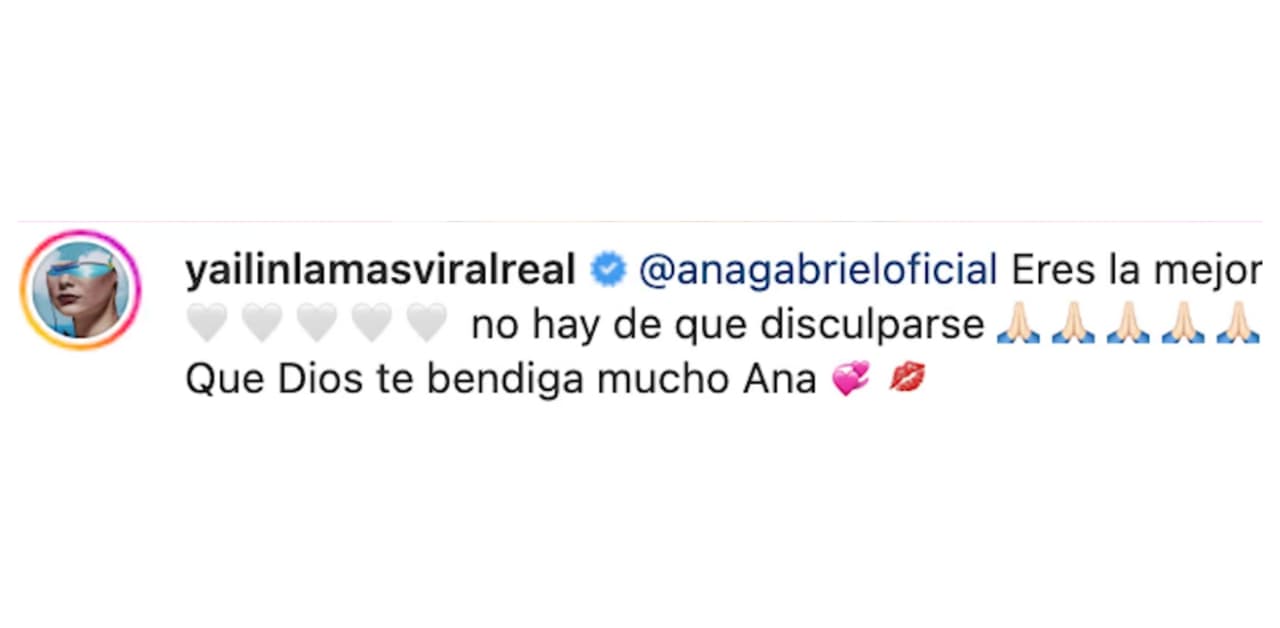 Mensaje de Yailin a la disculpa de Ana Gabriel