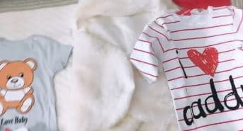 Tamibién presumió pañaleros que hacen alusión al amor a papá.