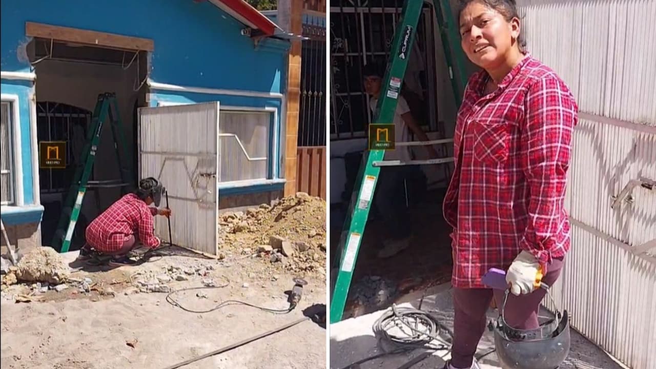 Madre latina trabaja como albañil para sacar a su hija adelante e inspiradora historia se viraliza