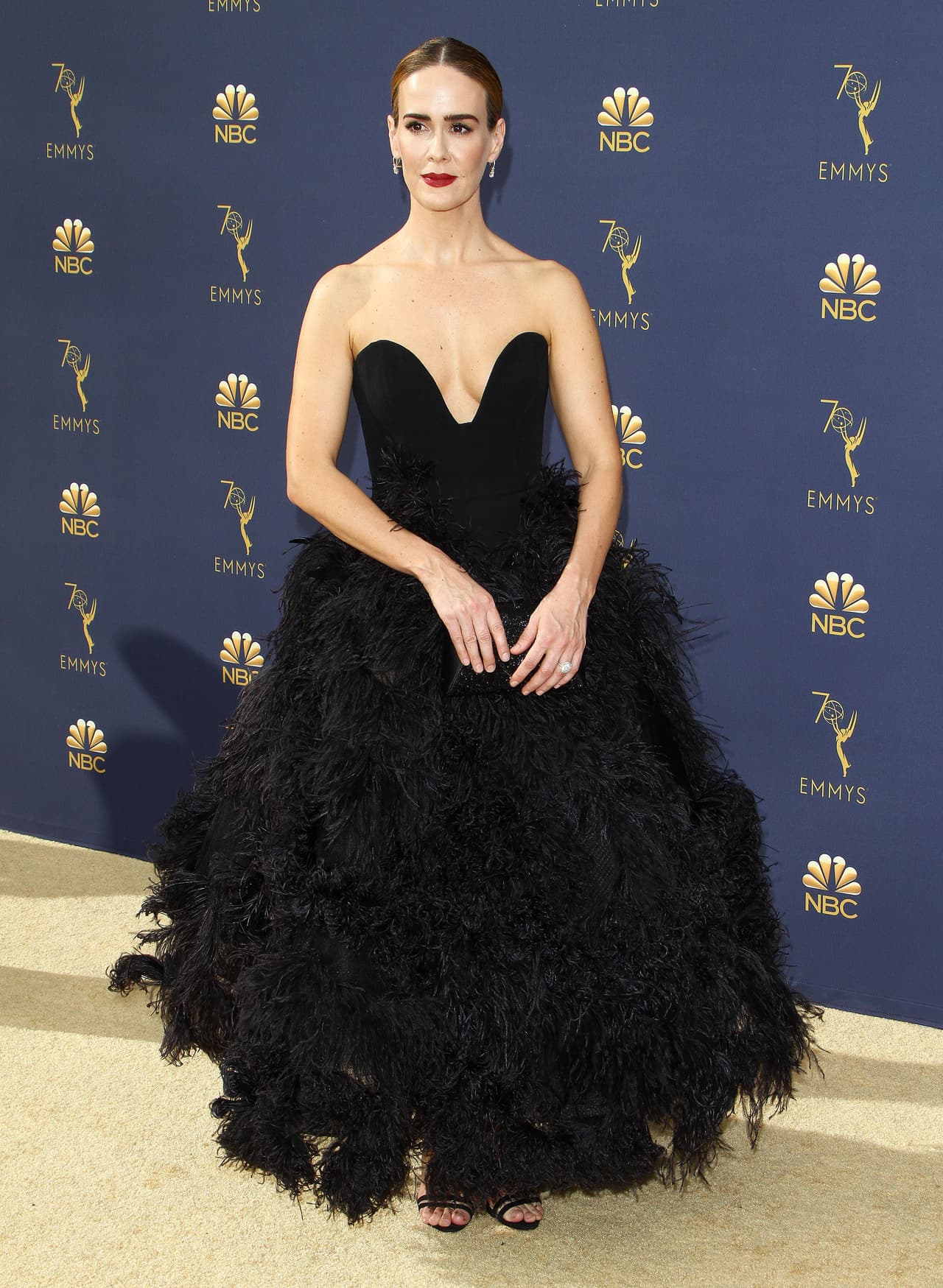 Sarah Paulson dejó con la boca abierta a los fotógrafos con uneuberante vestido
