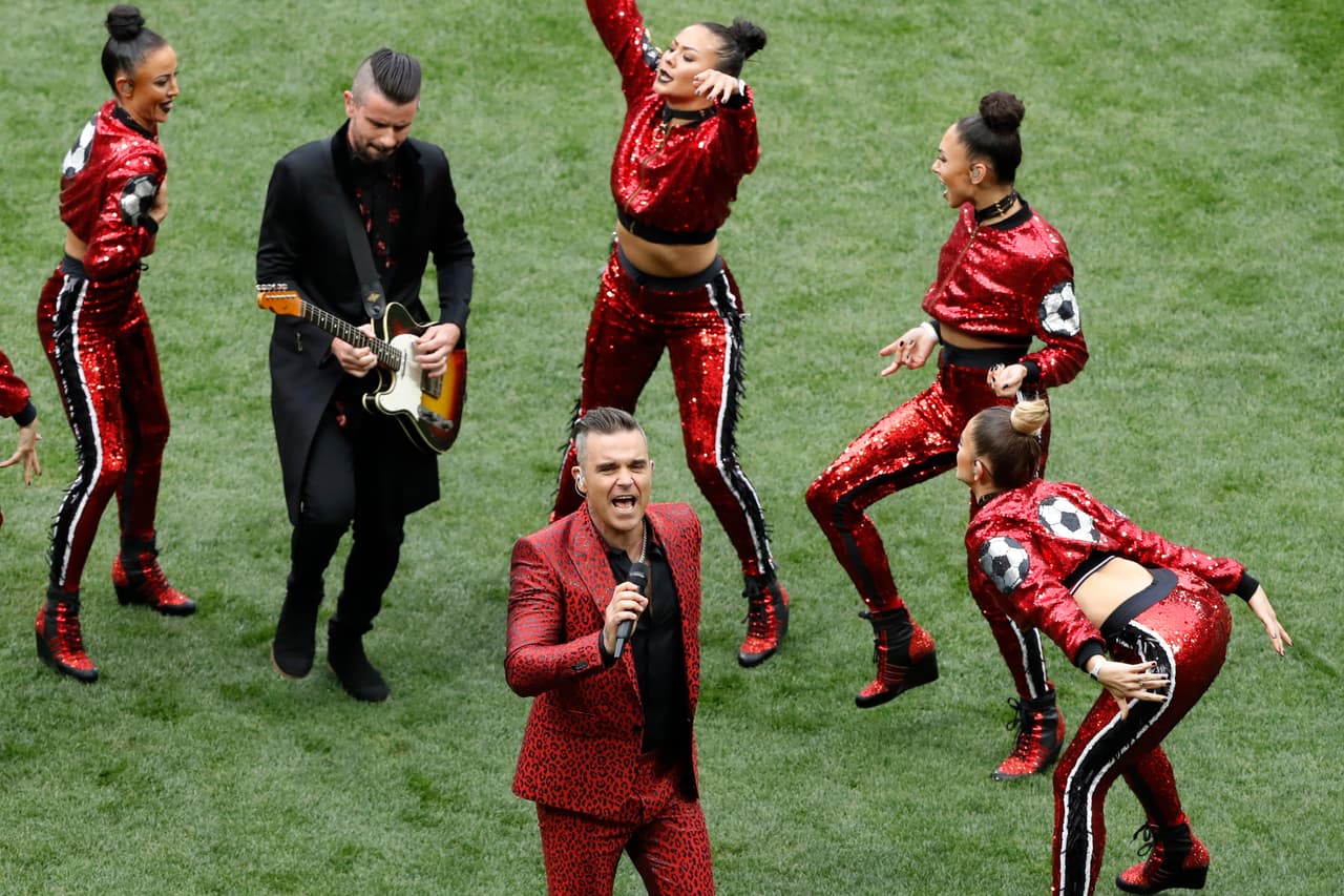 Robbie Williams demostró que es toda una estrella en el Mundial Rusia 2018
