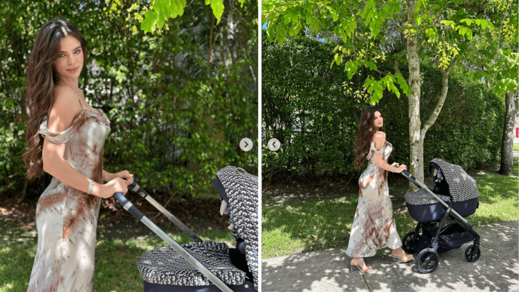 Nadia Ferreira también pasea a su bebé en carriola de Dior.