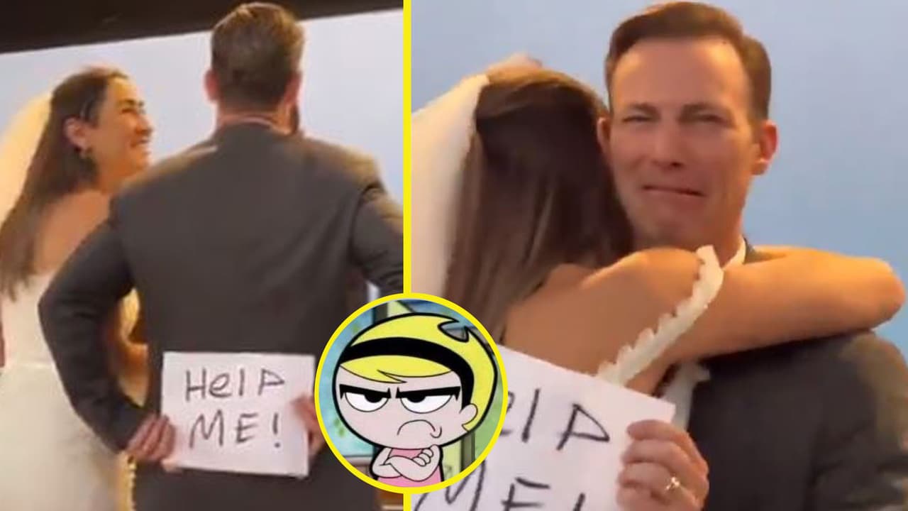 Novio bromea y pide "auxilio" durante su boda: redes lo tunden por ir demasiado lejos