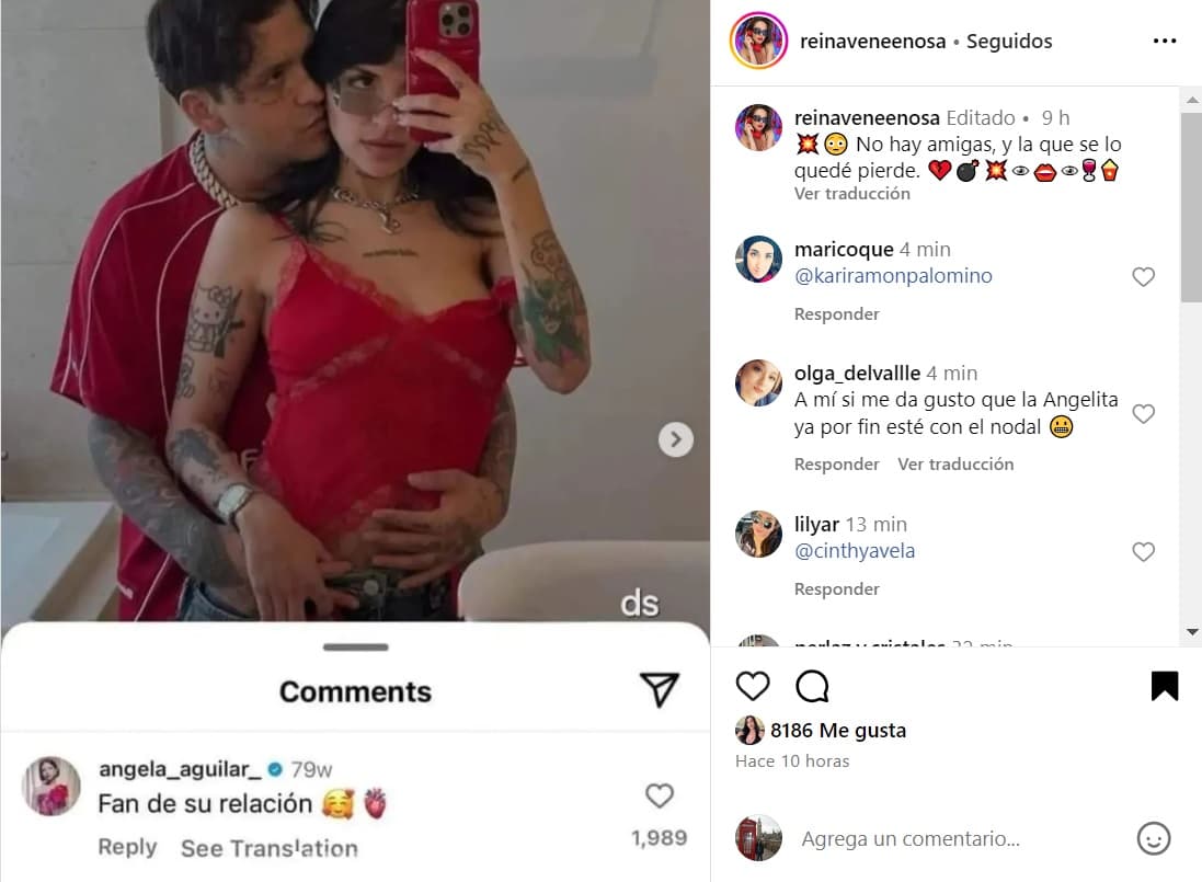 Ángela Aguilar le dedicaba mensajes a Cazzu y Nodal