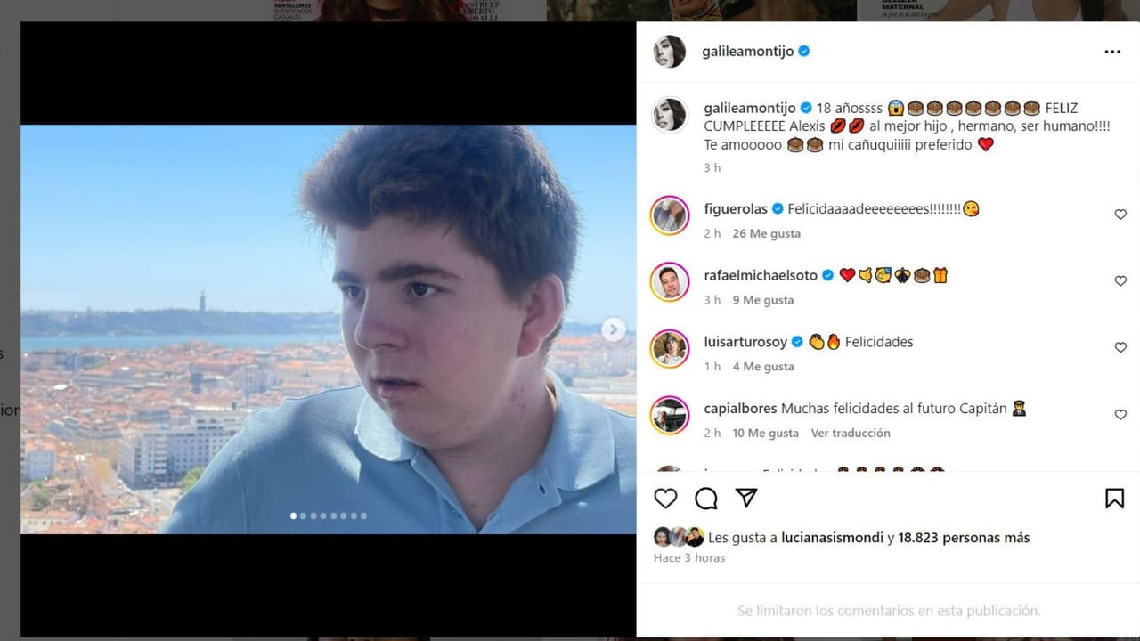Galilea Montijo celebra los 18 años de Alexis, hijo de su exesposo.