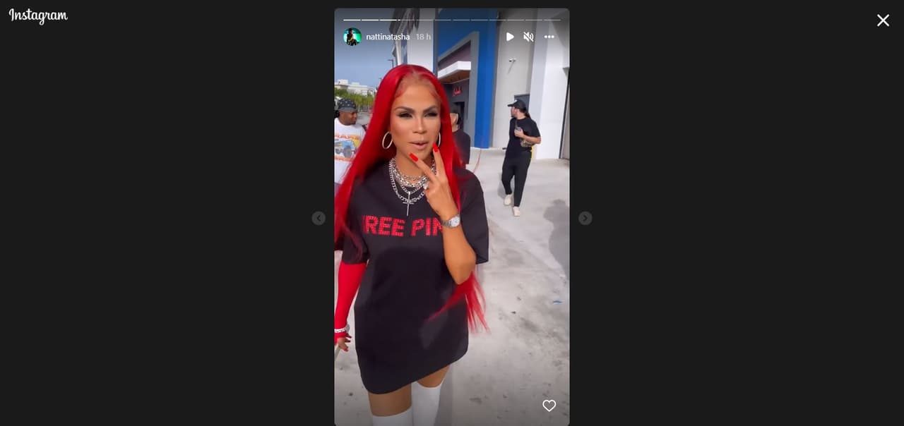 La cantante cautivó con una larga cabellera roja.