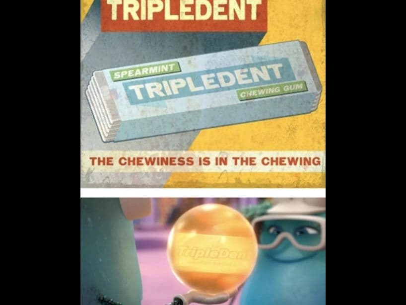 La publicidad de los chicles que originalmente salieron en Intensamente (2015) está en Toy Story 4.