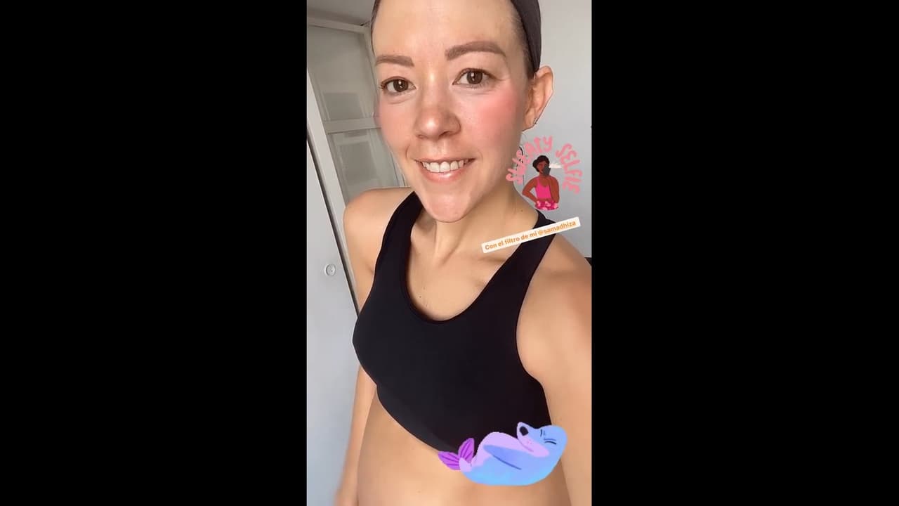 Fernanda Castillo se mostró en top y haciendo ejercicio en el segundo trimestre de su embarazo
