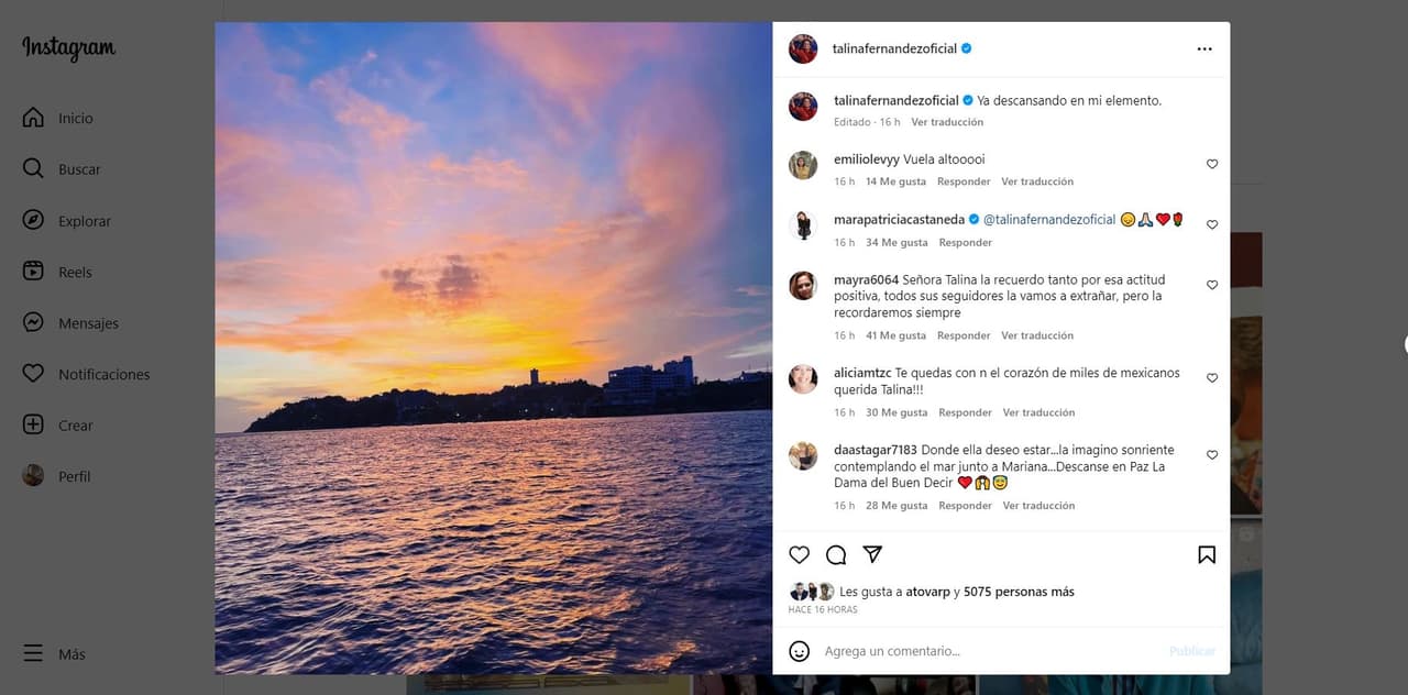Los restos de Talina Fernández reposan en Acapulco, como lo deseó.