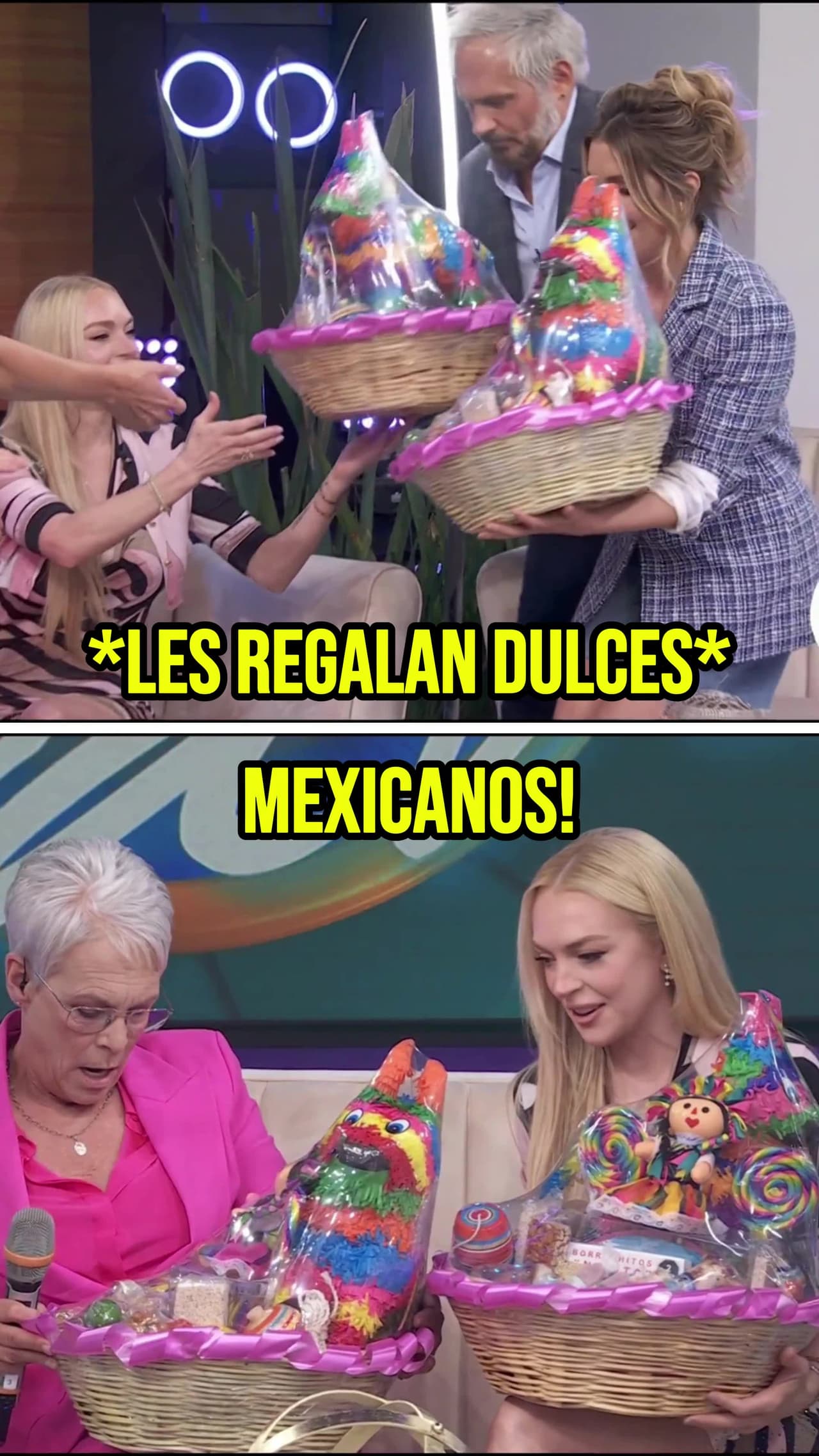 Lindsay Lohan y Jamie Lee Curtis salieron cargadas de dulces típicos y cariño