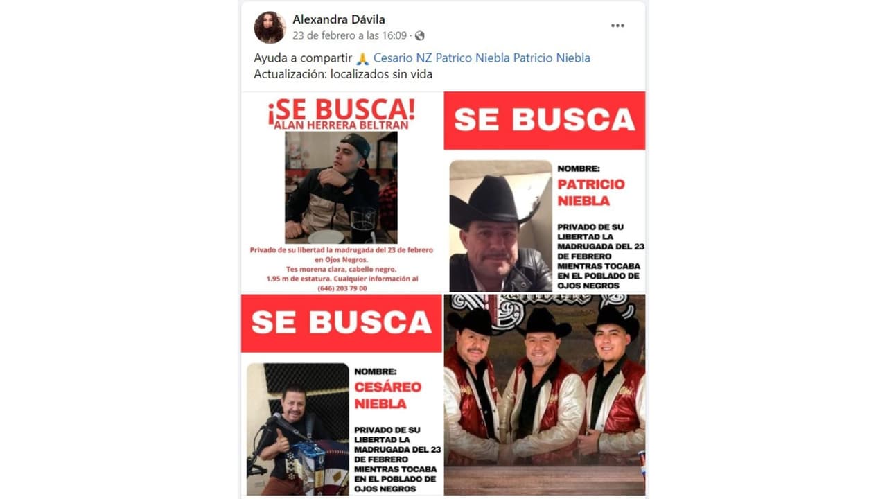 Familiares y amigos buscaban a los integrantes de Los Rivales del Norte.