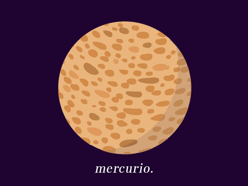 MERCURIO: Representa nuestro intelecto, la manera de pensar y aprender. Nos explica con qué facilidad se habla y se escribe y cómo nos desenvolvemos en los estudios. Es un planeta de expresión y reflexión. Palabra clave: inteligencia. Signos asociados: Géminis y Virgo.