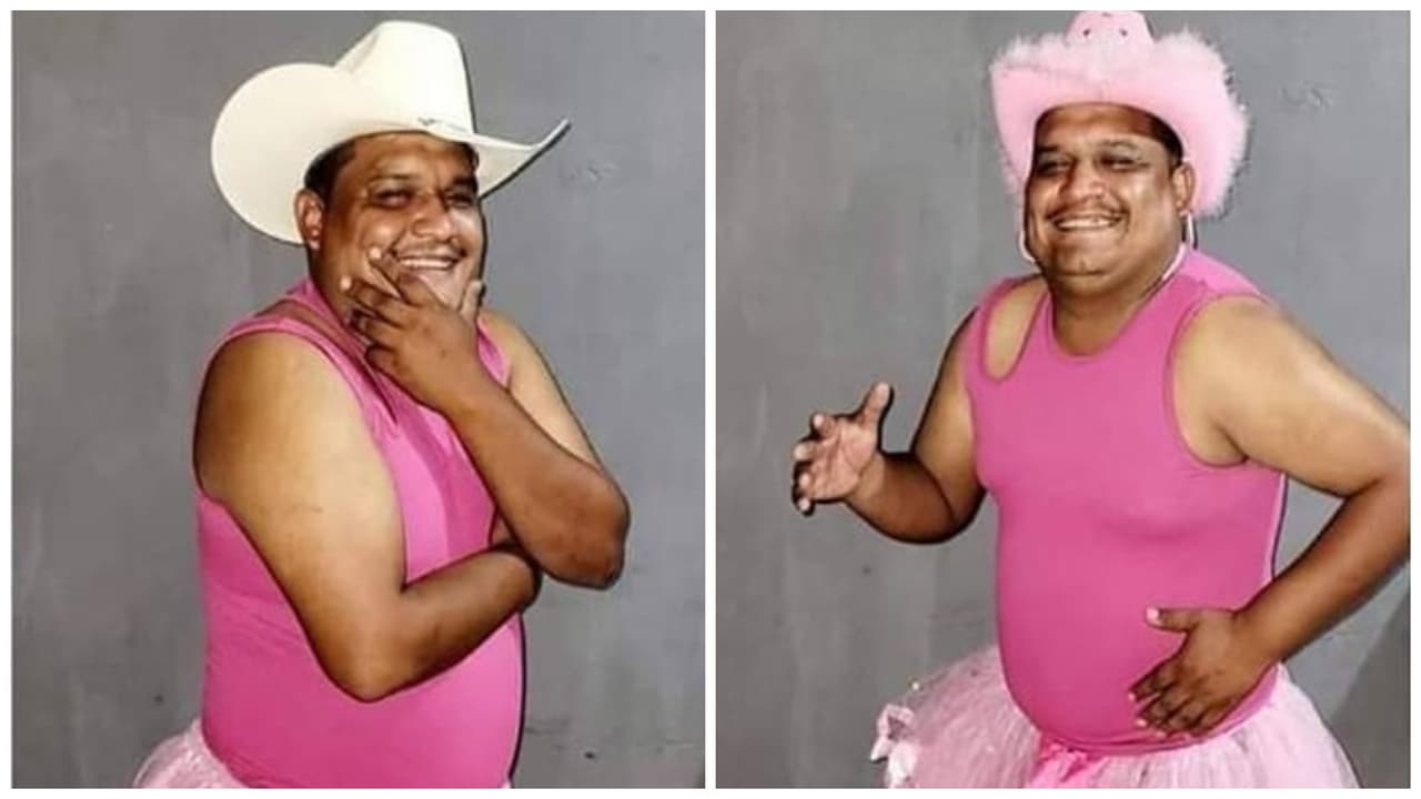 Papá rompe estereotipos y se viste de Barbie para ir con su hija a estreno de la película