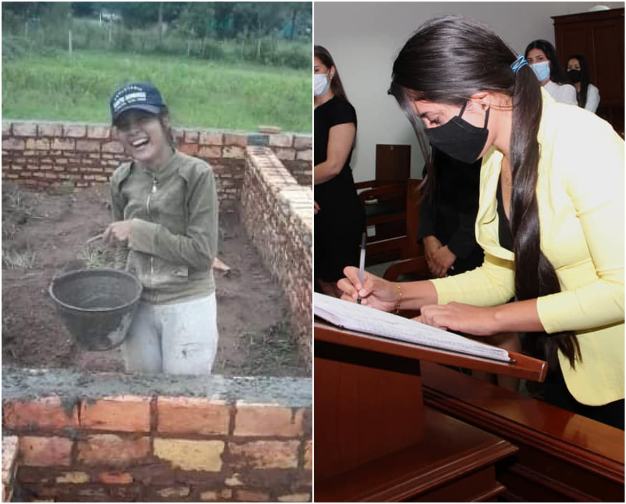 Mujer se viraliza al contar que se pagó sus estudios de abogada trabajando como albañil
