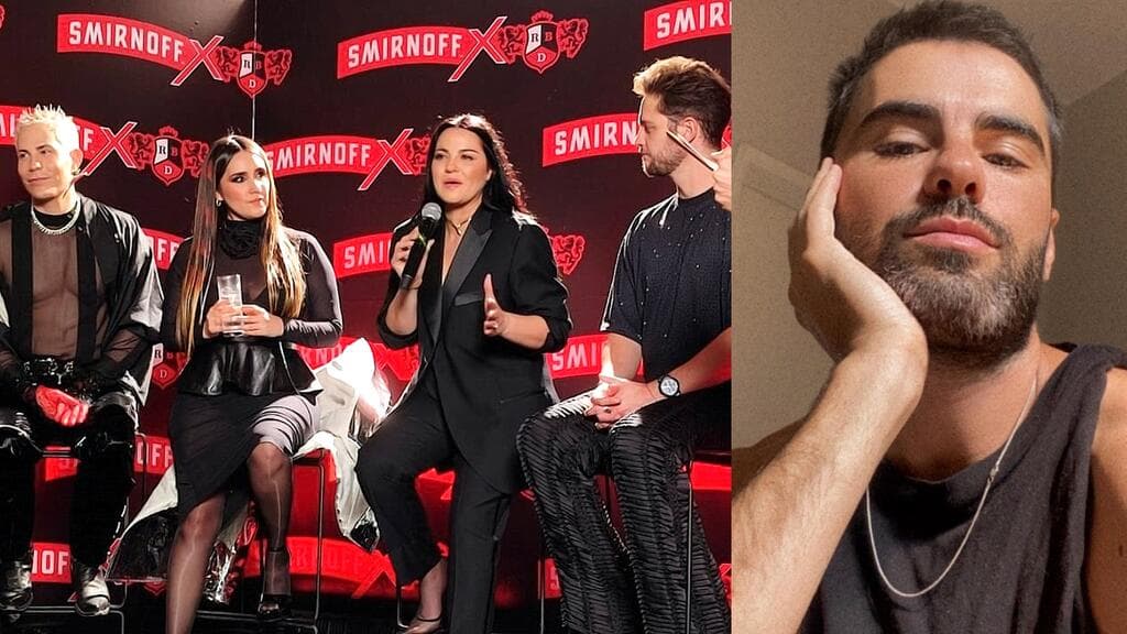 Alberto Clavijo (derecha) asistió al evento de RBD (izquierda) patrocinado por la marca Smirnoff. Al finalizar, murió tras caer de un cuarto piso en la sede de la presentación.