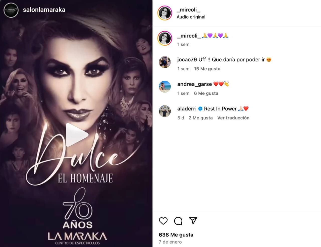 Homenaje a Dulce.