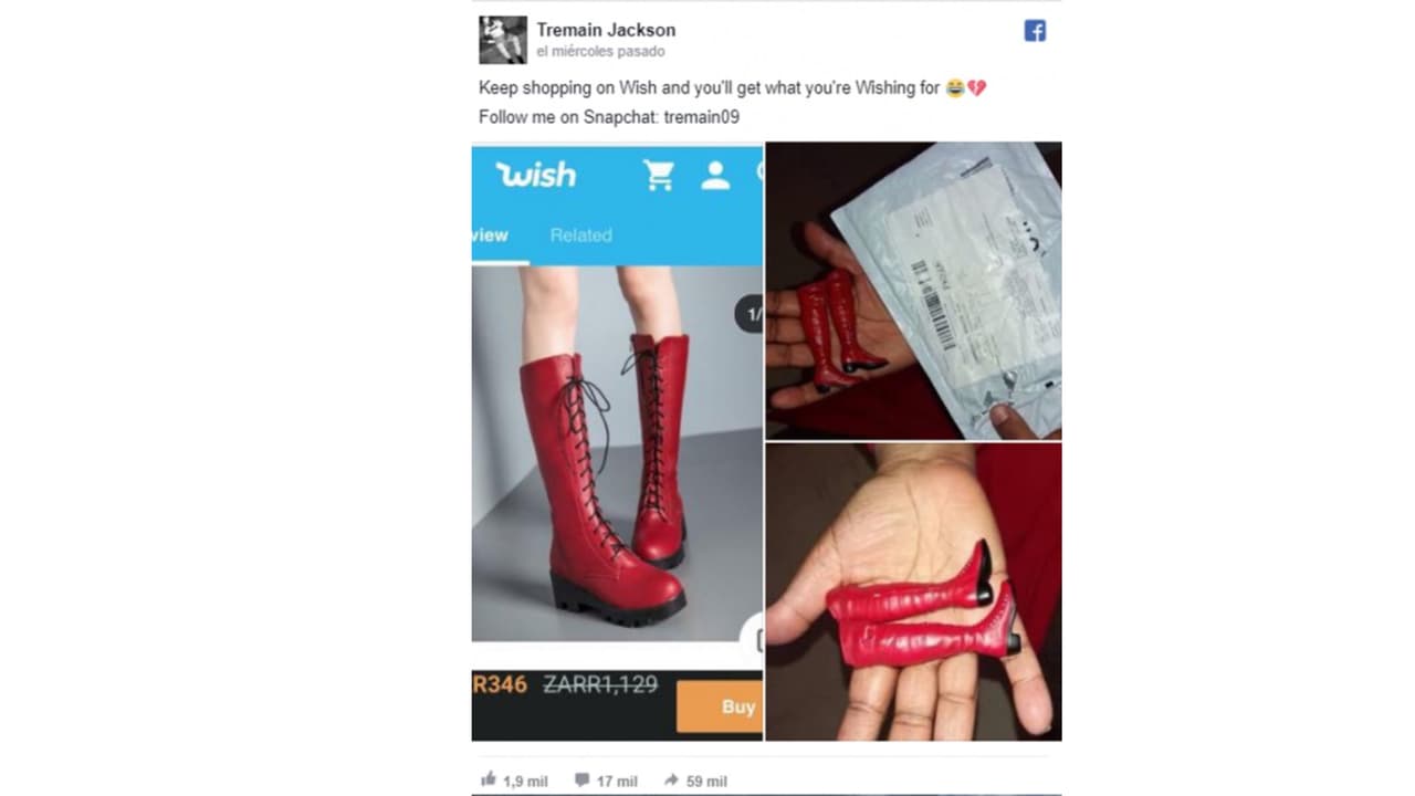 Pidió unas botas y recibió unas que solo le quedarían a una muñeca.