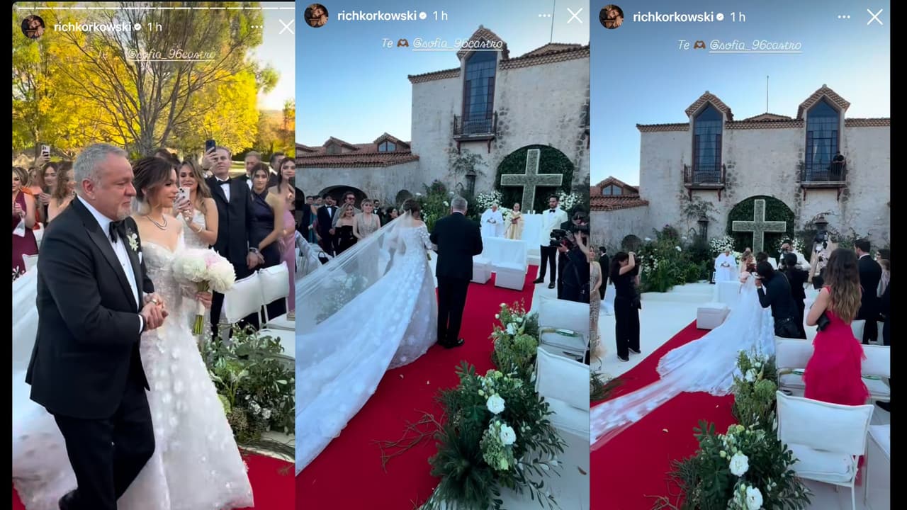 Los invitados compartieron el momento en el que 'Güero' Castro entregó a Sofía Castro en el altar