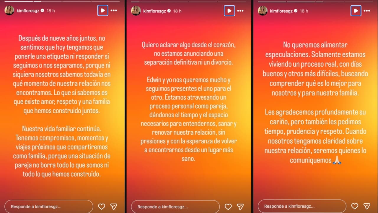Edwin Luna y Kimberly Flores anuncian una pausa en su matrimonio tras nueve años juntos