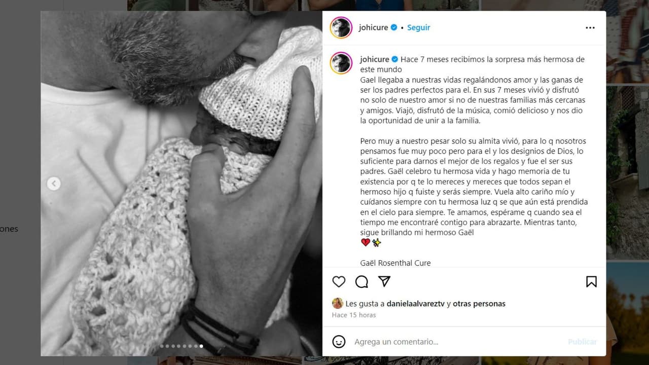 Johanna Curé y su pareja despiden a su bebé.