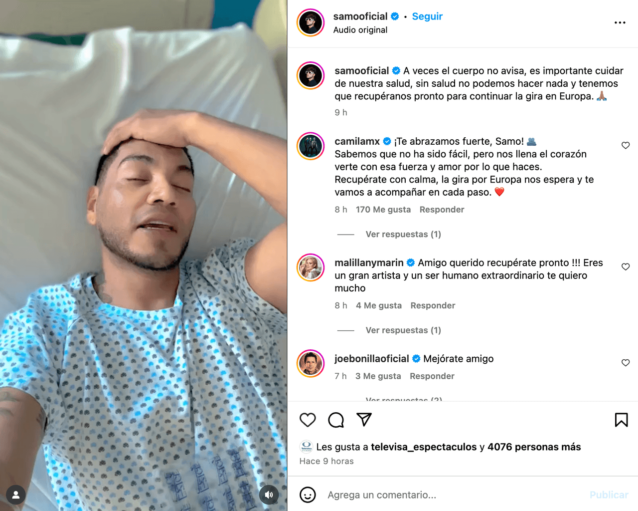 Samo, integrante del grupo Camila.