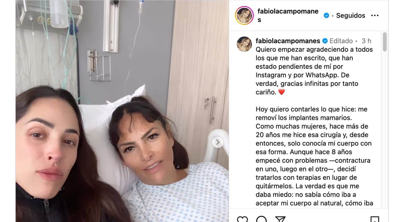 Fabiola Campomanes se sincera sobre su cirugía para remover los implantes de senos.
<br>